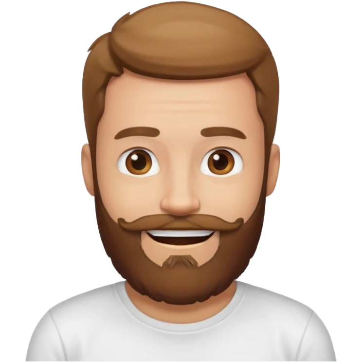 bearded man in white t shirt emoji
