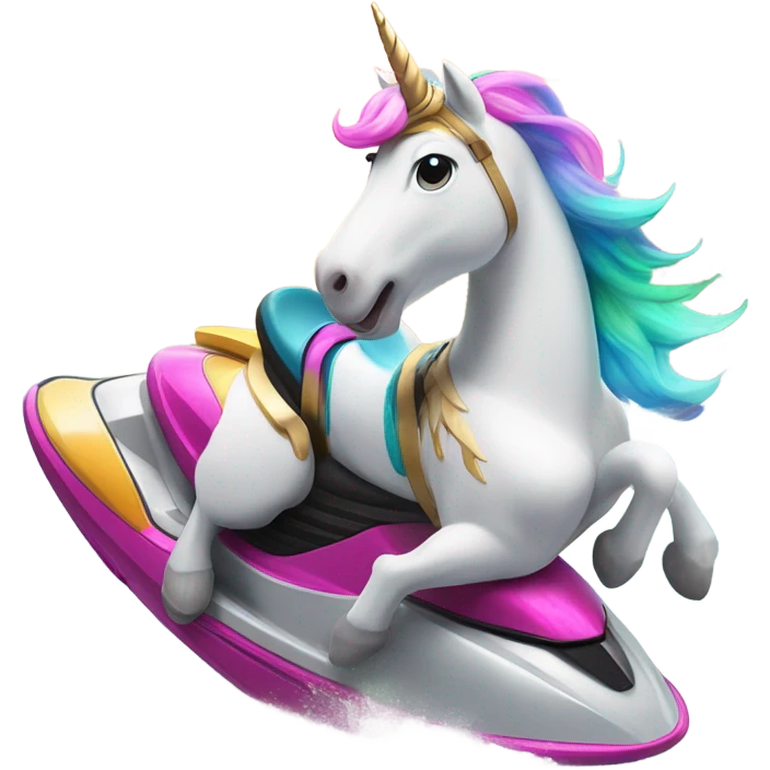 Unicorn riding jet ski  emoji