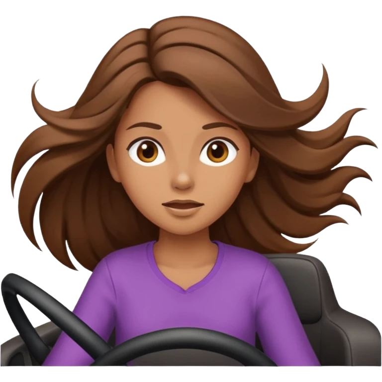 Girl driving hair blowing emoji