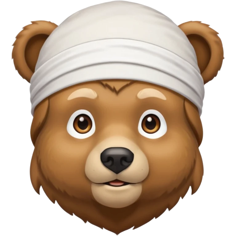 Сделай лицо медведя в белой дюраге emoji