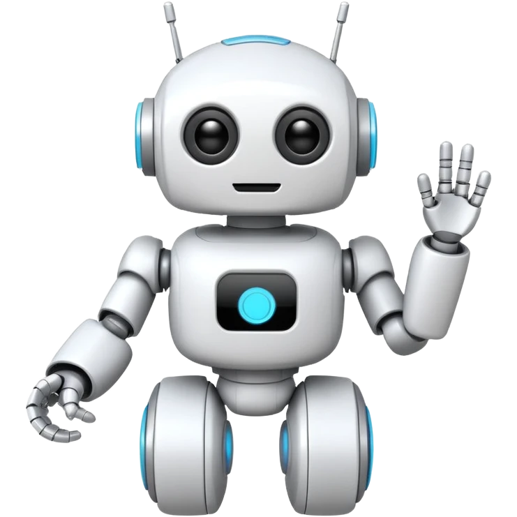 robot cartoon simple kid toy white innocent funny gudget chatGPT friendly round adorable musical emoji