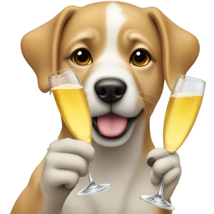 Dogs doing champagne cheers emoji