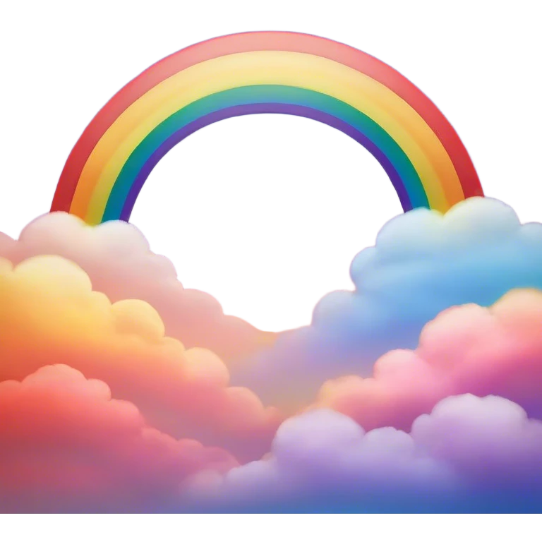 Cinematic Realistic Rainbow Emoji, Arching gracefully across the sky, with soft, glowing hues of red, orange, yellow, green, blue, indigo, and violet blending seamlessly into one another. The rainbow feels like a hopeful promise, gently illuminating the sky with a warm, uplifting glow. Soft glowing outline, capturing the essence of joy, hope, and vibrant color in a stunning rainbow! emoji
