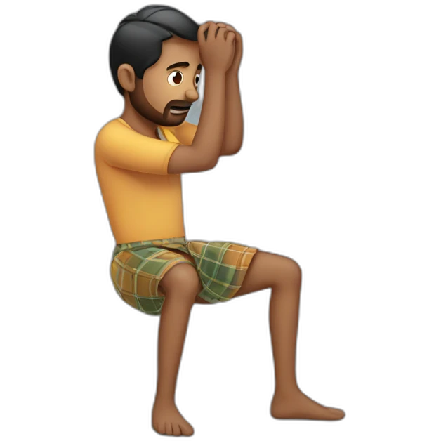  A man tying lungi in his head emoji