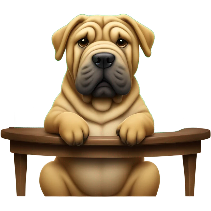 Shar pei playing poker emoji