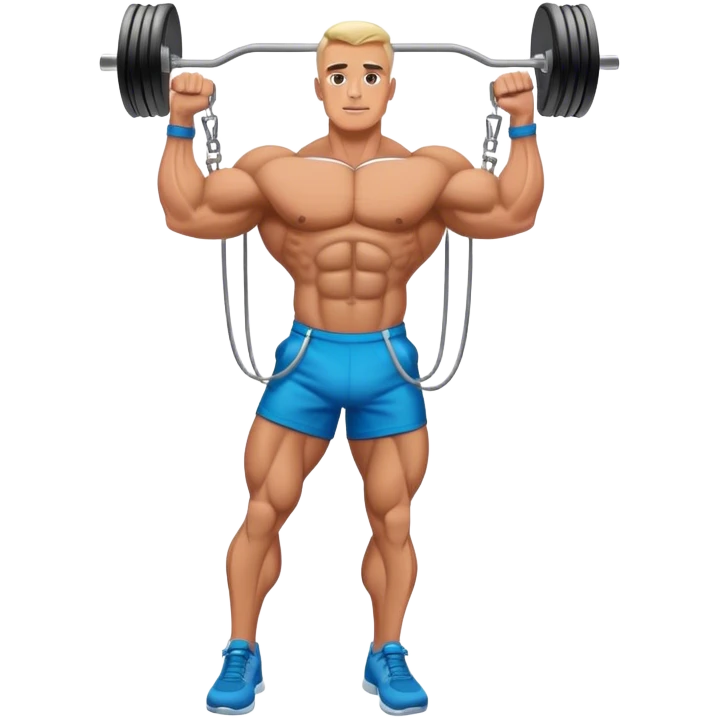 standing bodybuilder hip abduction cable machine exercise emoji