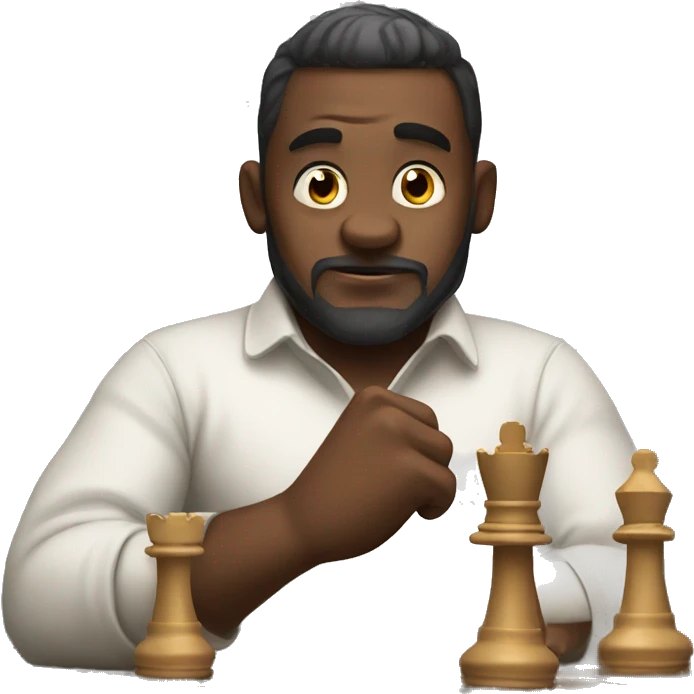 Strong man playing chess emoji