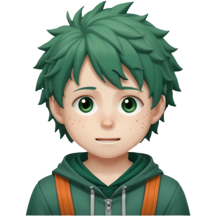 deku from my hero academia with a cute expression emoji