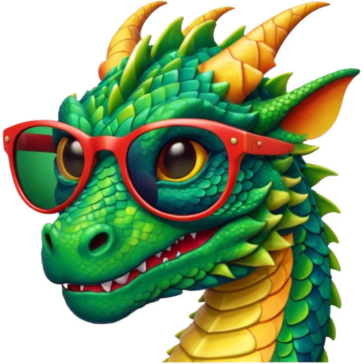 colorful dragon wearing sunglasses emoji