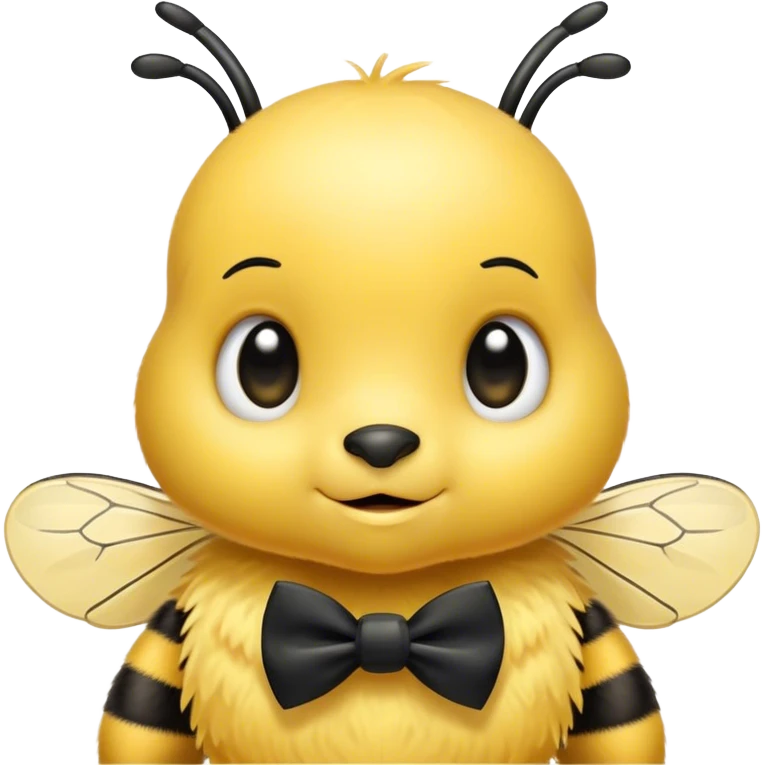 Cute little bee wearing a tiny bow tie emoji