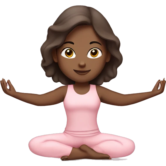 brunette yoga girl light pink clothes  emoji