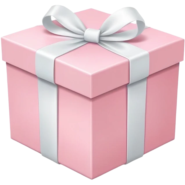 pastel pink gift box with white ribbon, soft pink color emoji