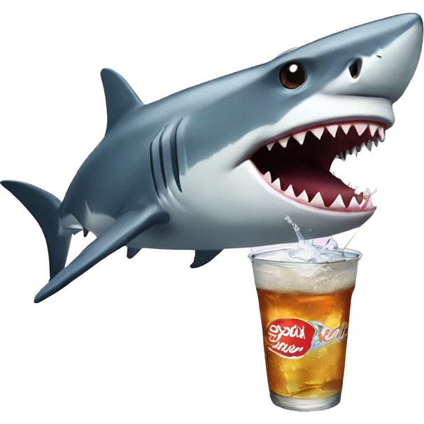 shark drinking soda emoji