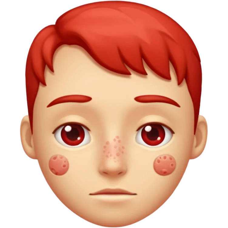 a close-up of skin with red pimples emoji