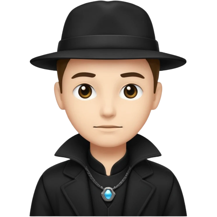 time traveler in black clothes emoji