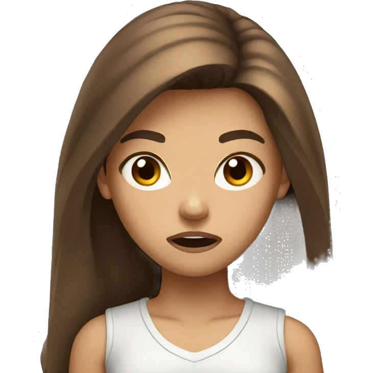 angry girl brown long hair  emoji