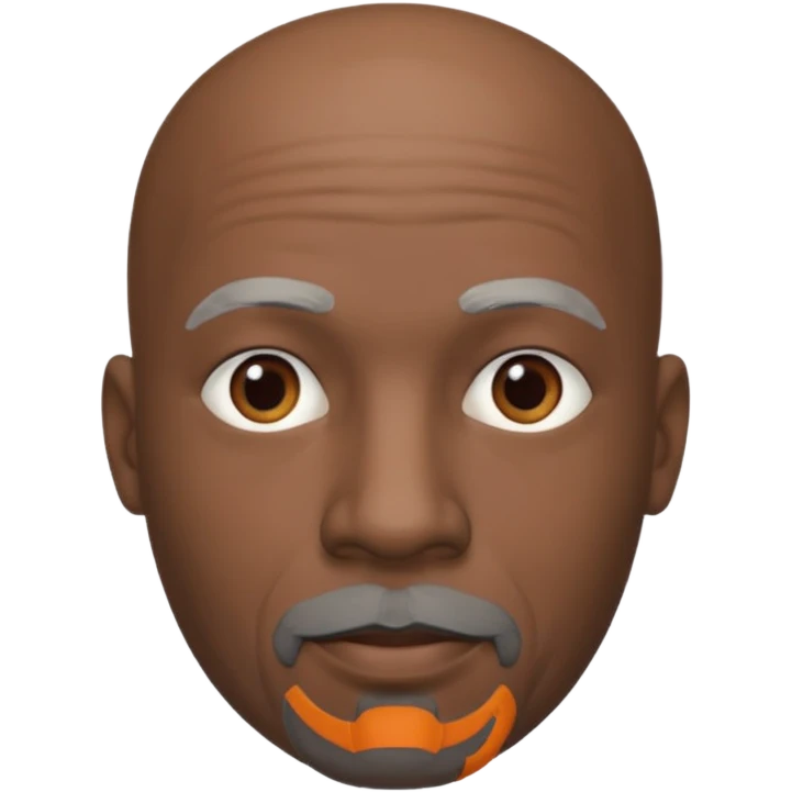 African american man bald head gray goatee no mustache  emoji
