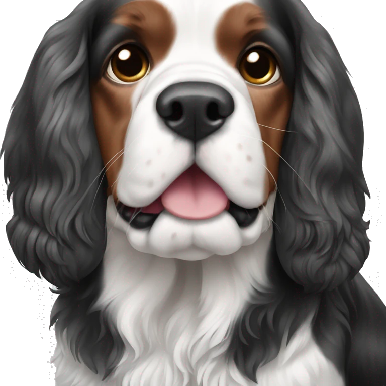 dog English cocer spaniel black and white  emoji