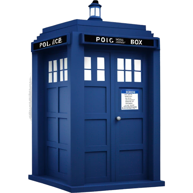 Tardis with text police box emoji