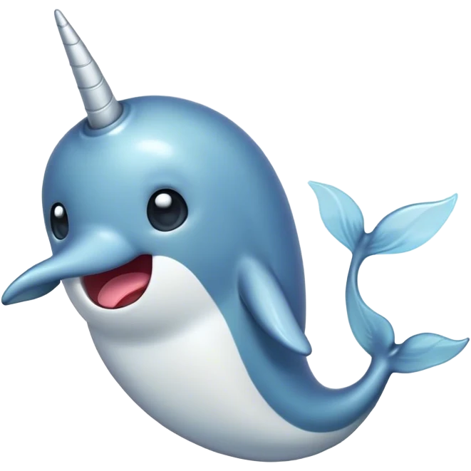 Cinematic Comical Narwhal Portrait Emoji, Head tilted dramatically with an exaggeratedly shocked expression, featuring a streamlined body with a prominently spiraled tusk and wide, comically expressive eyes brimming with disbelief, Simplified yet hilariously expressive features, highly detailed, glowing with a slightly sassy glow, high shine, dramatic yet playful, stylized with an air of quirky oceanic attitude, bright and endearing, soft glowing outline, capturing the essence of a meme-worthy narwhal that appears ready to side-eye its way into internet fame instantly! emoji