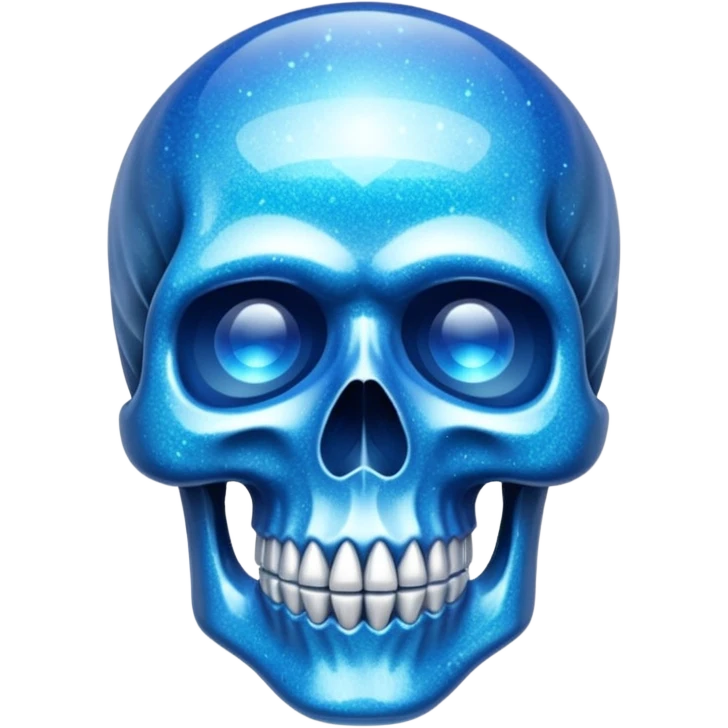 glitter azul skull crystal emoji