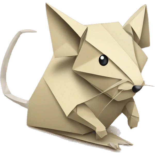 Beige Origami newspaper rat emoji