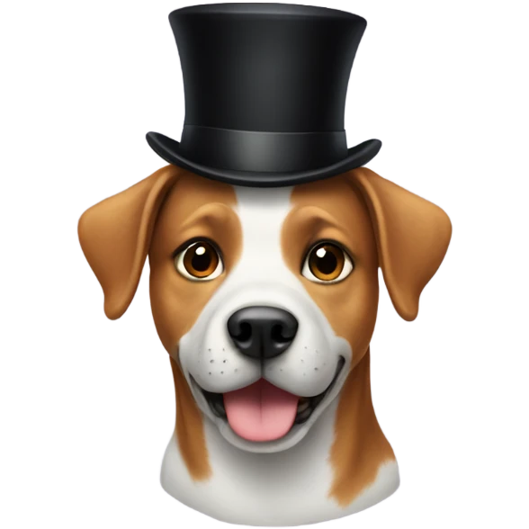 Dog with top hat  emoji
