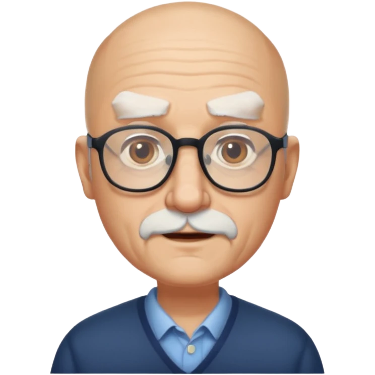 old bald man with short beard and glasses emoji