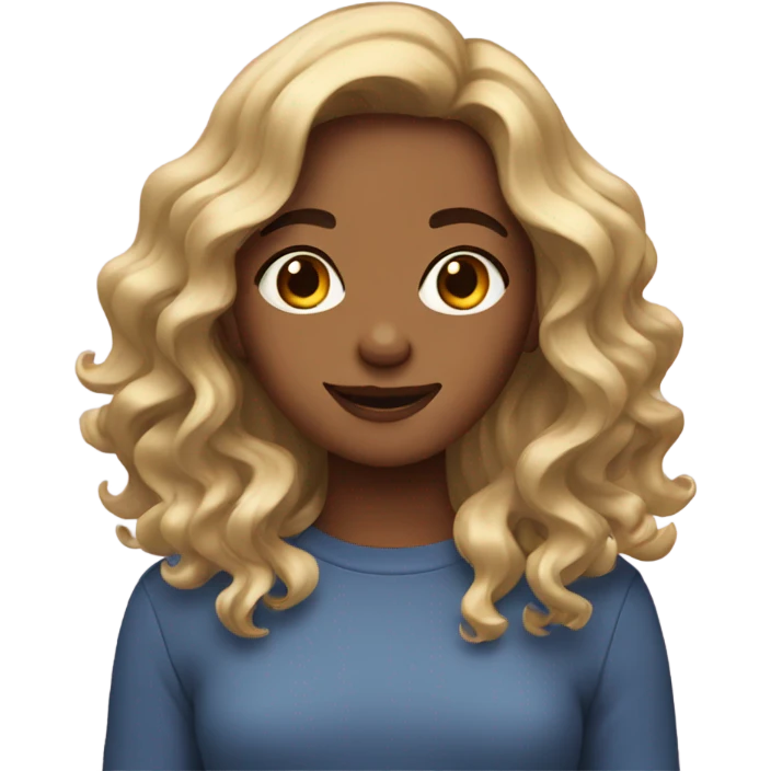 Wavy hair girl emoji