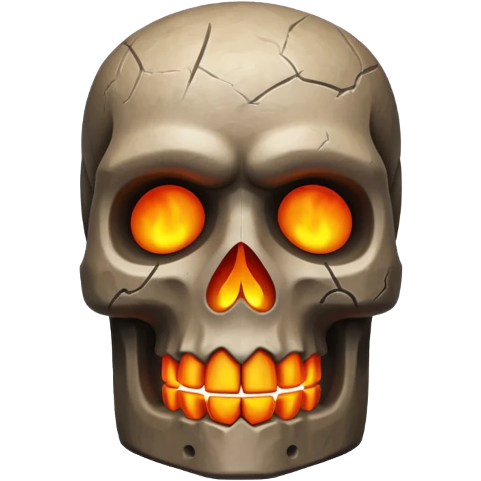 Flaming Moai skull emoji