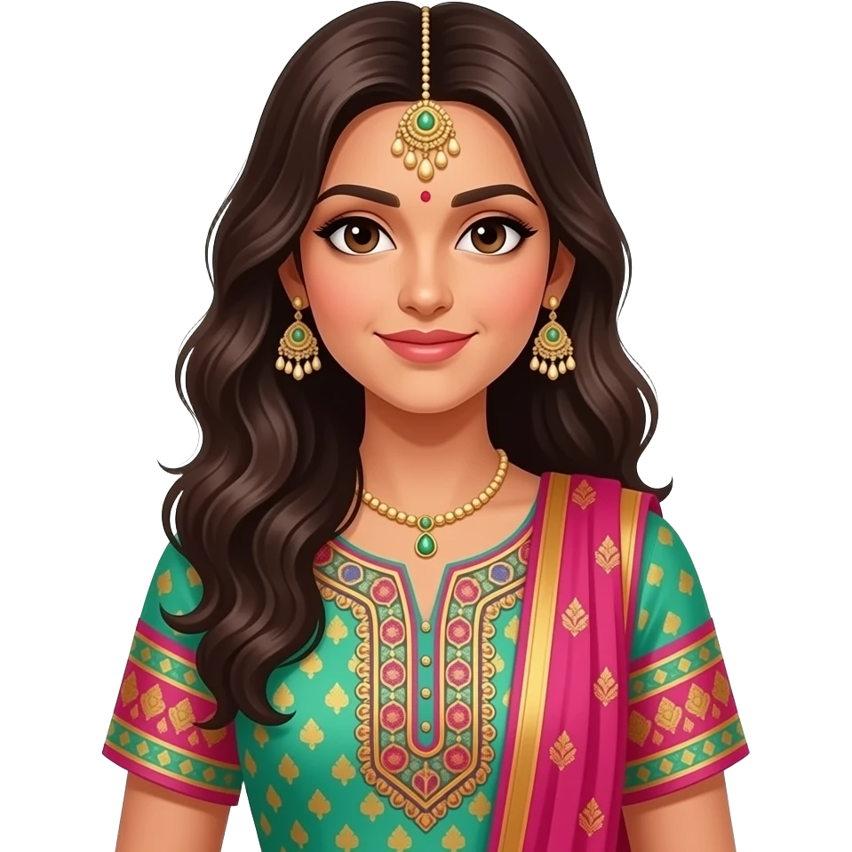 This but with the lady wearing salwar kameez emoji