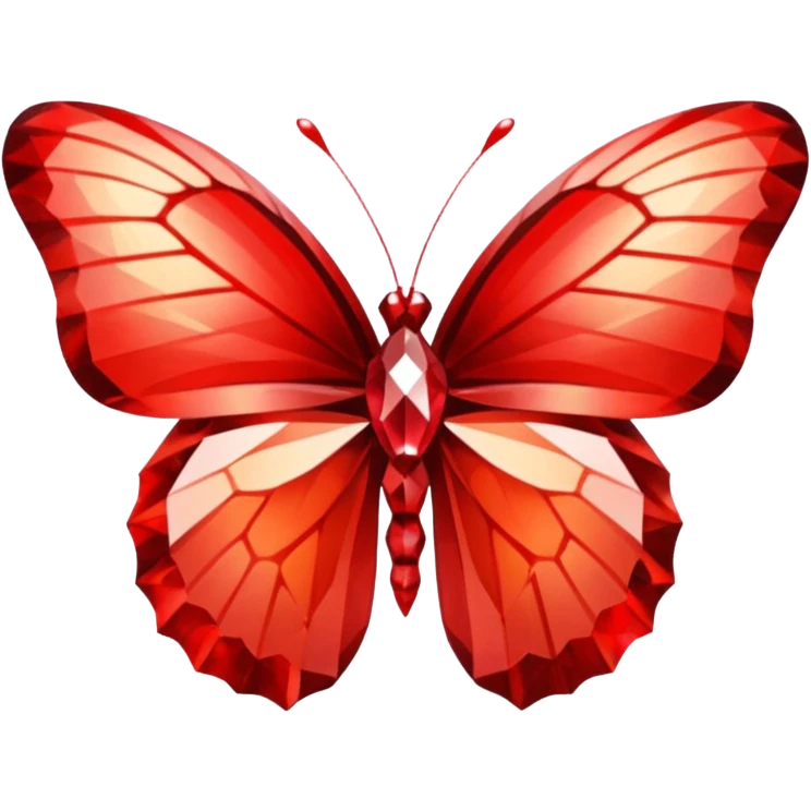red 56-carat diamond shaped as butterfly emoji
