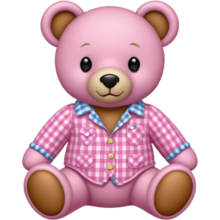 ralph lauren teddy bear wearing pink gingham emoji