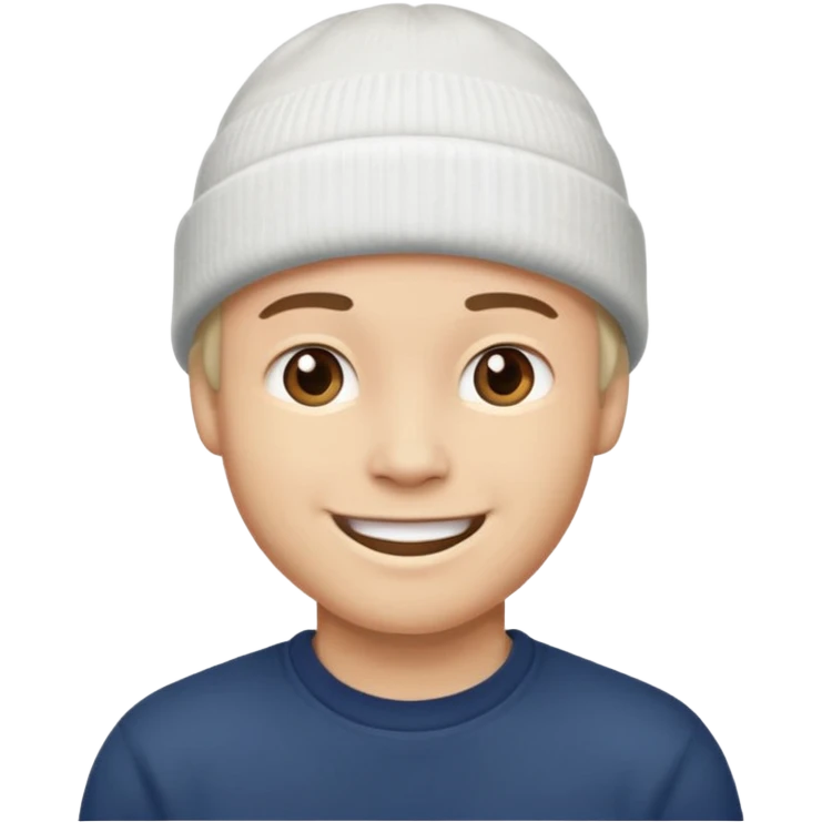 A guy head with white beanie emoji