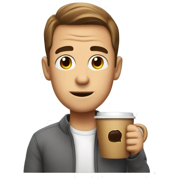 Harold with a coffee cup emoji