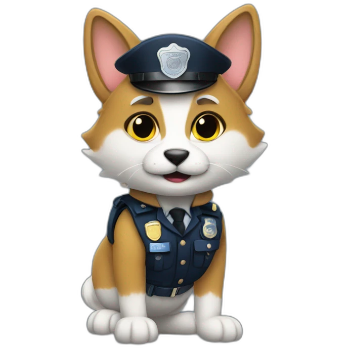Furry police officer emoji