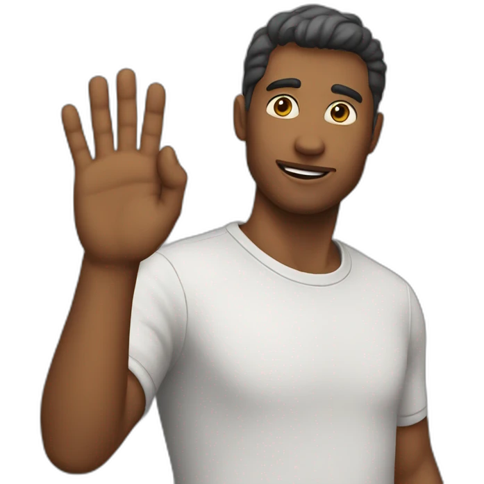 man holding his hand up emoji