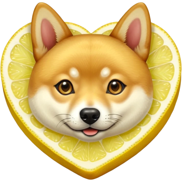 Shiba Jasper realistic heart shaped lemon slice emoji