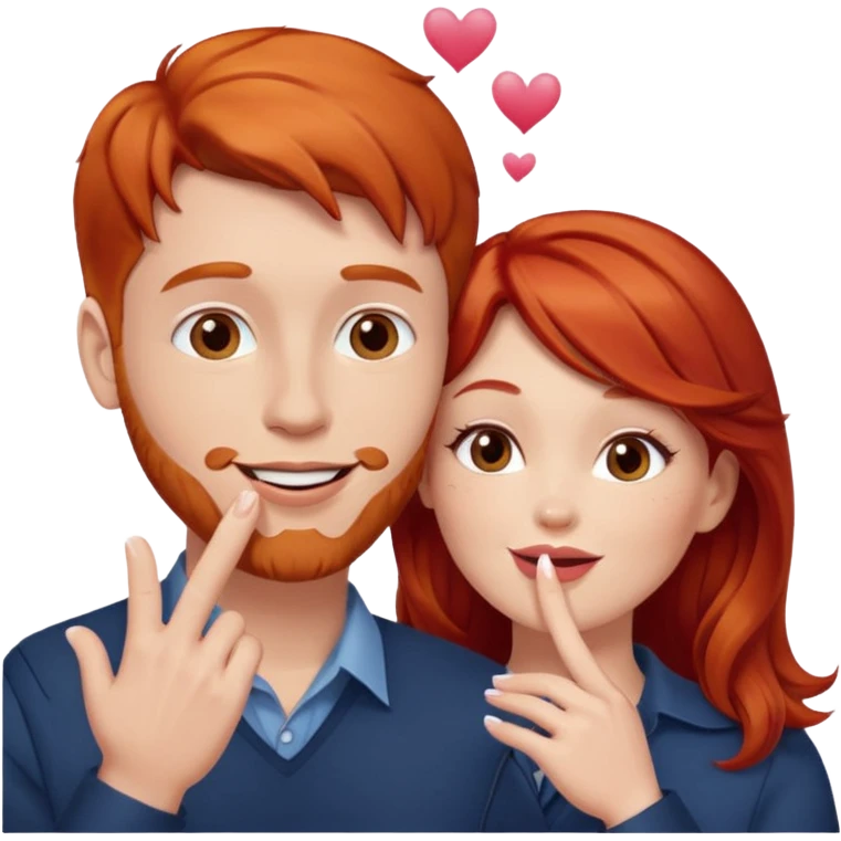 couple consisting of white man and redhead woman blowing eachother a kiss  emoji