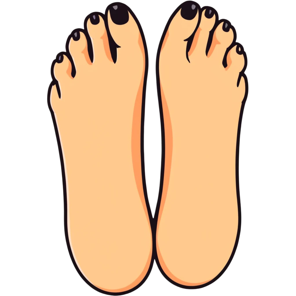 female foot with toes wide spread emoji