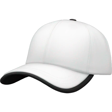 Plain white baseball cap on black screen emoji