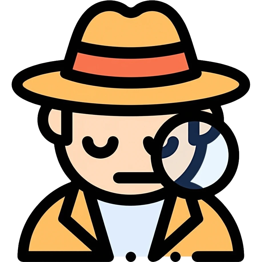 Detective with magnifying glass and hat emoji