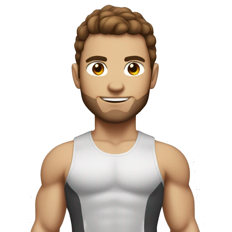 gym bro with white skin and brown hair emoji