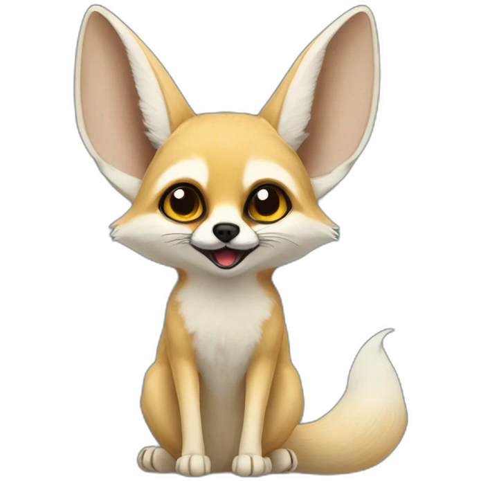 Fennec fox doing a podcast emoji