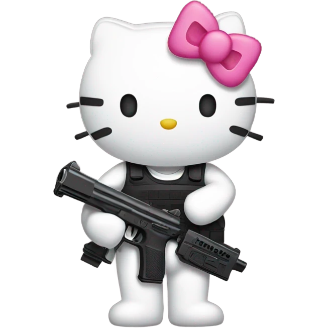 Hello kitty holding a Glock  emoji