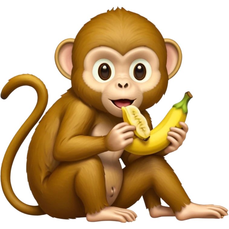 make A monkey eating a monkey emoji