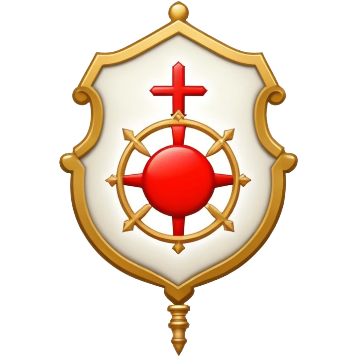 Pope's emblem with a touch of red emoji