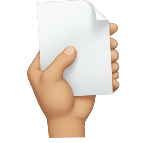 hands holding paper, paper hands. emoji