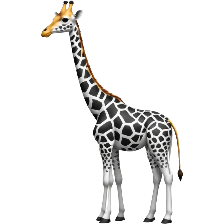 Girafe avec des trait noir et blanc minimaliste et soigné emoji