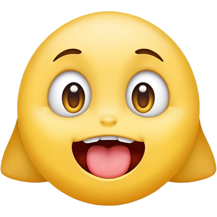 Cute little emoji with cross-eyed derpy face and tongue sticking out emoji